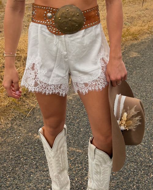 silky Lace Trim shorts
