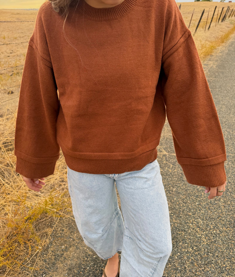 Brown, Knitted fall sweater